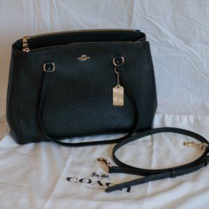 Black Coach Crossgrain Leather Stanton Large Purse